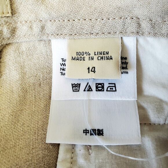 Eddie Bauer Linen Pants Womens Size 14 Vashon Fit Casual Summer Lightweight - Picture 10 of 11